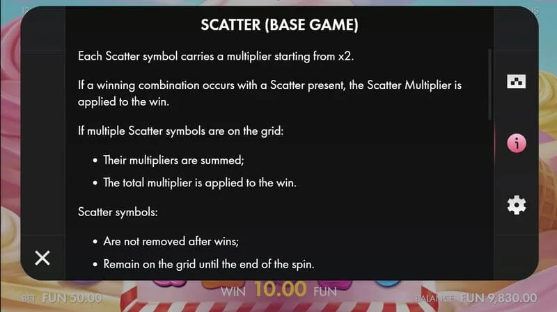 Sugar Wins - Scatter szorzóval