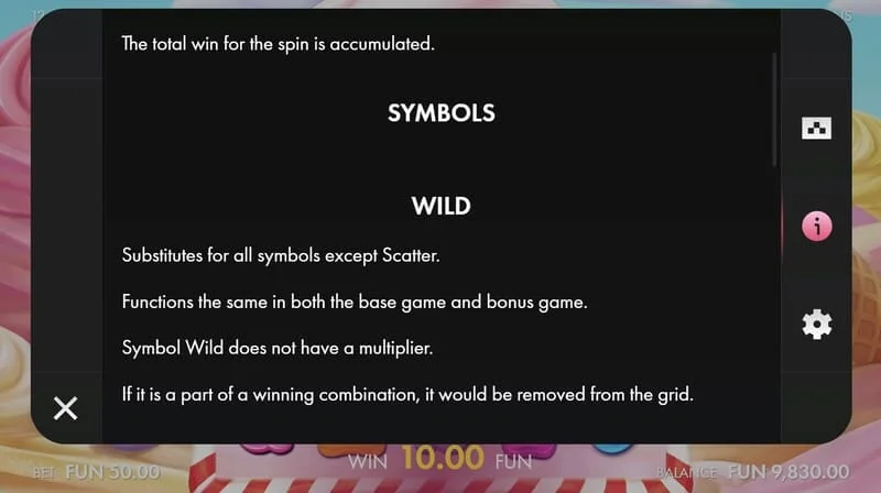 Sugar Wins - édes nyerőgép szimbólumok